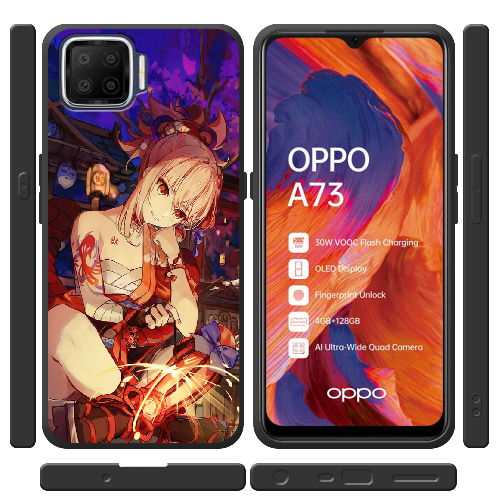 Чехол BoxFace OPPO A73 Genshin Ёимия с огоньком