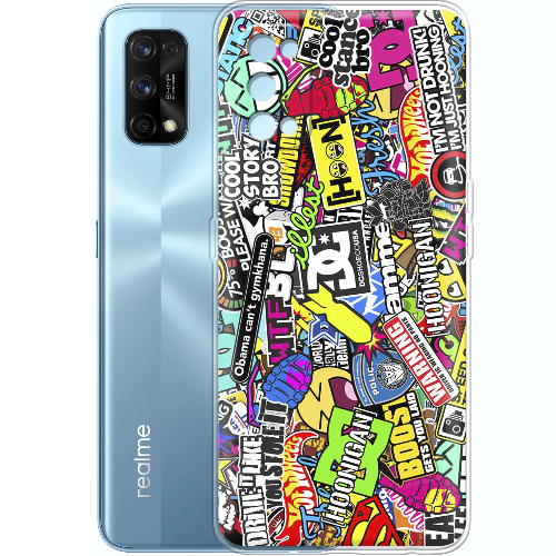 Чехол BoxFace Realme 7 Pro Multicolored Inscriptions