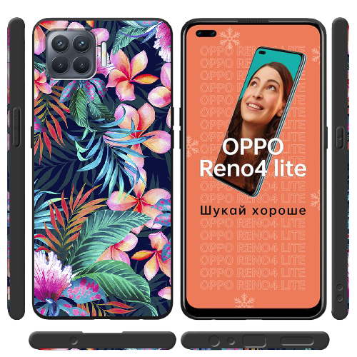 Чехол BoxFace OPPO Reno 4 Lite flowers in the tropics