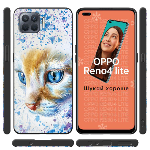 Чехол BoxFace OPPO Reno 4 Lite Голубоглазый Кот