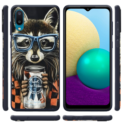 Чехол BoxFace Samsung A022 Galaxy A02 Енот с банкой