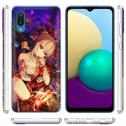 Чехол BoxFace Samsung A022 Galaxy A02 Genshin Ёимия с огоньком