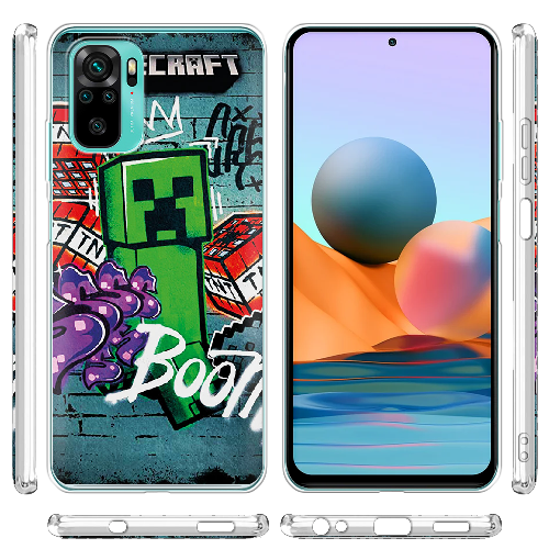 Чехол BoxFace Xiaomi Redmi Note 10 Minecraft Graffiti