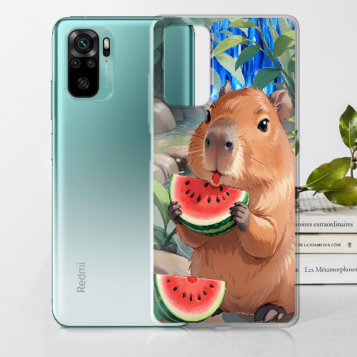 Чехол BoxFace Xiaomi Redmi Note 10 Капибара з кавуном