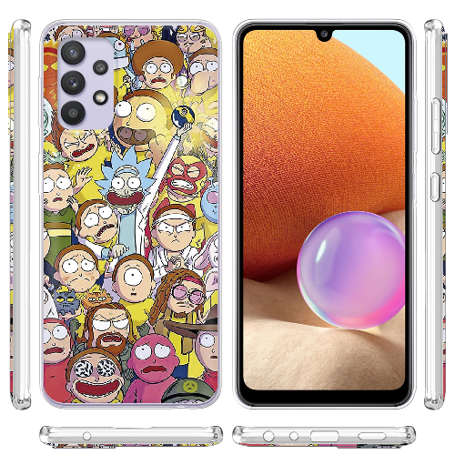 Чехол BoxFace Samsung A525 Galaxy A52 Rick and Morty все герои