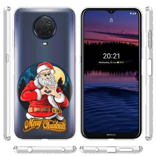 Чехол BoxFace Nokia G20 Cool Santa and heart