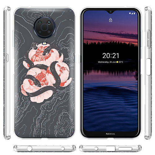 Чехол BoxFace Nokia G20 Snake Rose