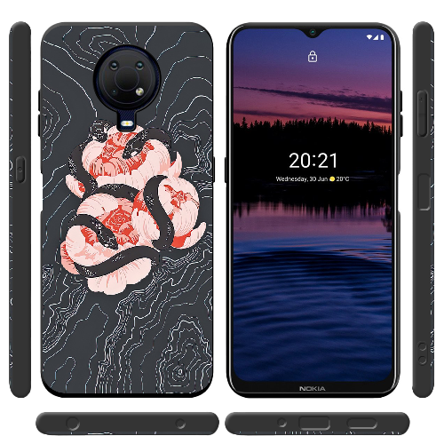 Чехол BoxFace Nokia G20 Snake Rose