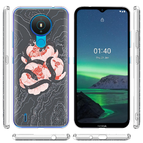 Чехол Boxface Nokia 1.4 Snake Rose