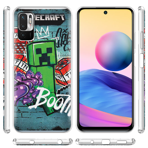 Чехол Boxface Xiaomi Redmi Note 10 5G Minecraft Graffiti