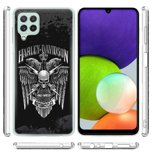 Чехол Boxface Samsung A225 Galaxy A22 Harley Davidson skull and eagles