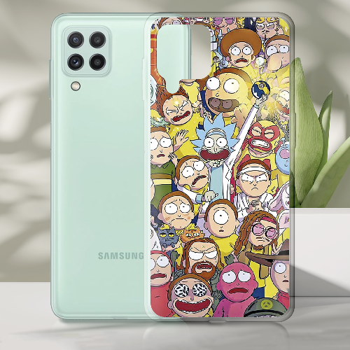 Чехол Boxface Samsung A225 Galaxy A22 Rick and Morty все герои