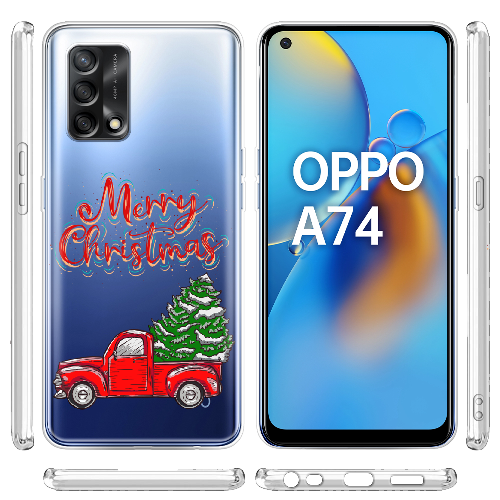 Чехол Boxface OPPO A74 Holiday Car Merry Christmas