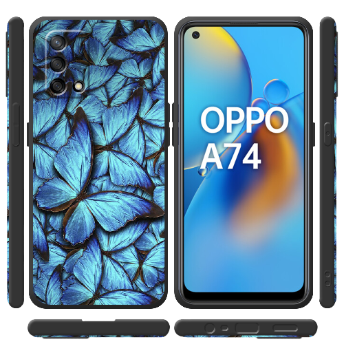 Чехол Boxface OPPO A74 лазурные бабочки