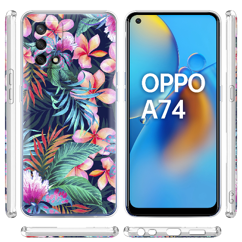 Чехол Boxface OPPO A74 flowers in the tropics