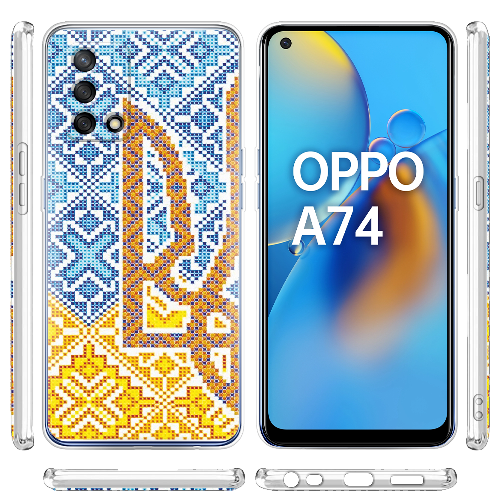 Чехол Boxface OPPO A74 Тризуб Вишивка