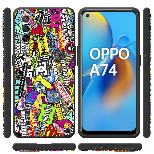 Чехол Boxface OPPO A74 Multicolored Inscriptions