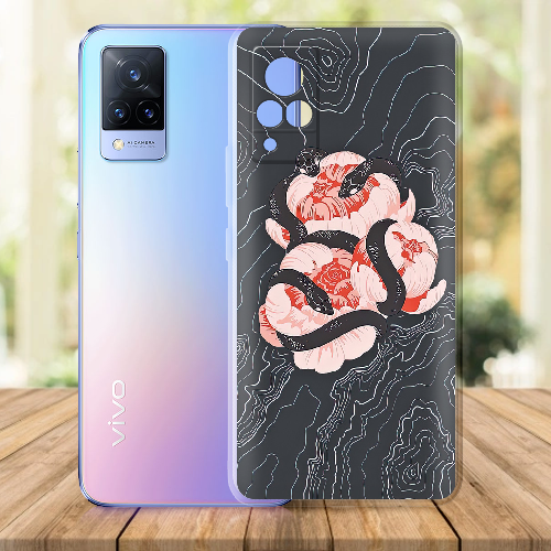 Чехол BoxFace Vivo V21 Snake Rose