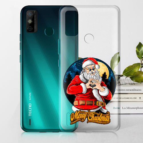 Чехол BoxFace Tecno Spark 6 Go Cool Santa and heart