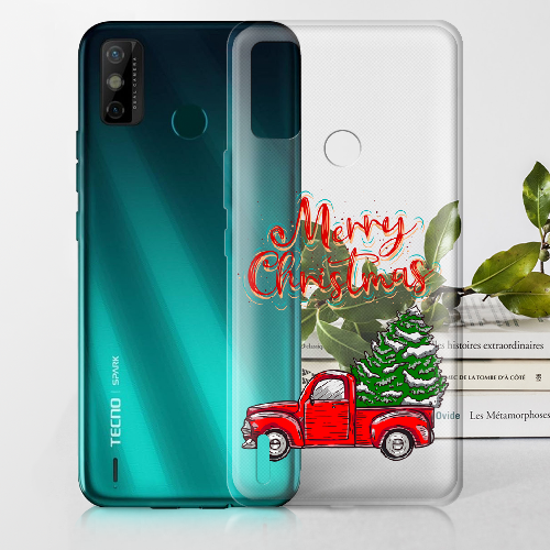 Чехол BoxFace Tecno Spark 6 Go Holiday Car Merry Christmas