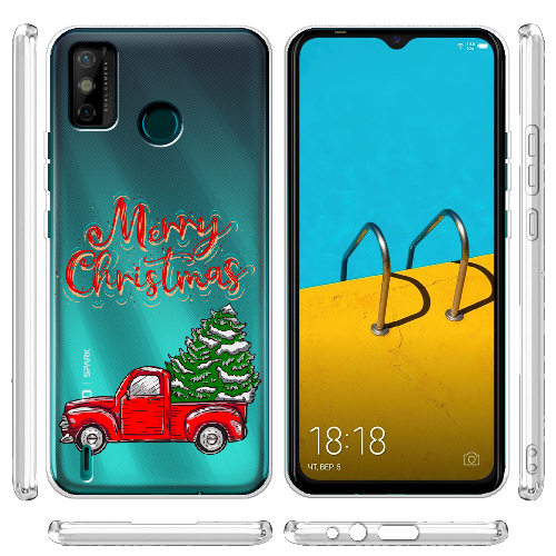 Чехол BoxFace Tecno Spark 6 Go Holiday Car Merry Christmas