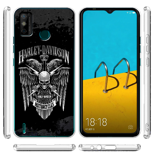 Чехол BoxFace Tecno Spark 6 Go Harley Davidson skull and eagles