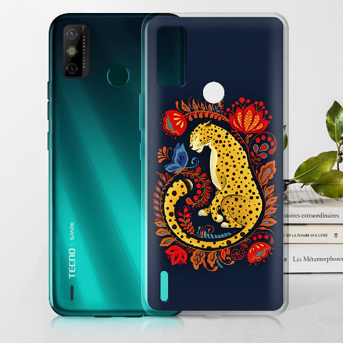 Чехол BoxFace Tecno Spark 6 Go Petrykivka Leopard