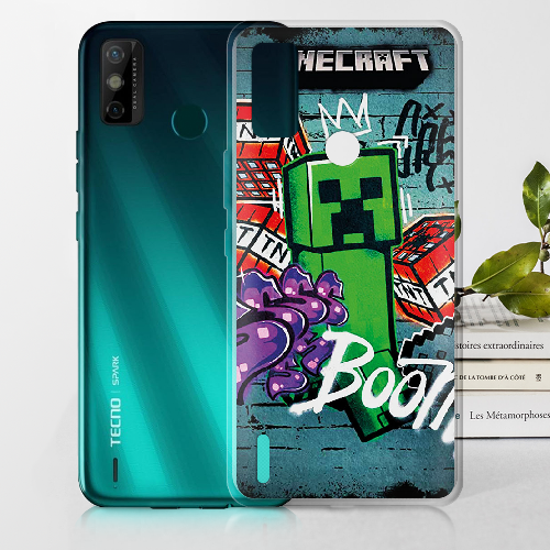 Чехол BoxFace Tecno Spark 6 Go Minecraft Graffiti