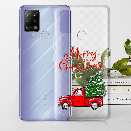 Чехол BoxFace Tecno POVA Holiday Car Merry Christmas