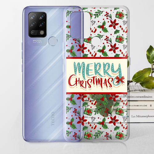 Чехол BoxFace Tecno POVA Vintage Christmas Congratulation