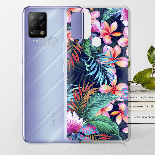 Чехол BoxFace Tecno POVA flowers in the tropics