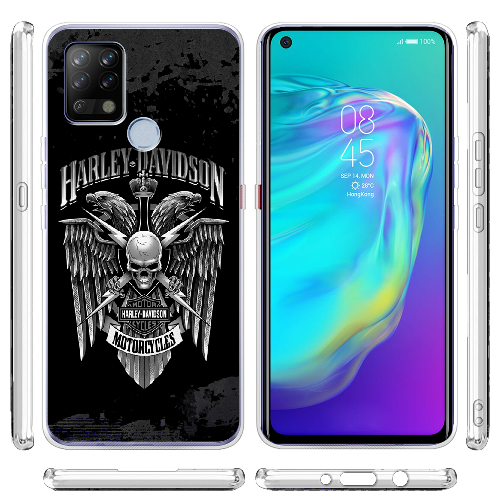 Чехол BoxFace Tecno POVA Harley Davidson skull and eagles