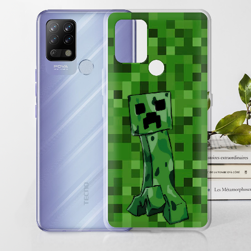 Чехол BoxFace Tecno POVA Minecraft Creeper