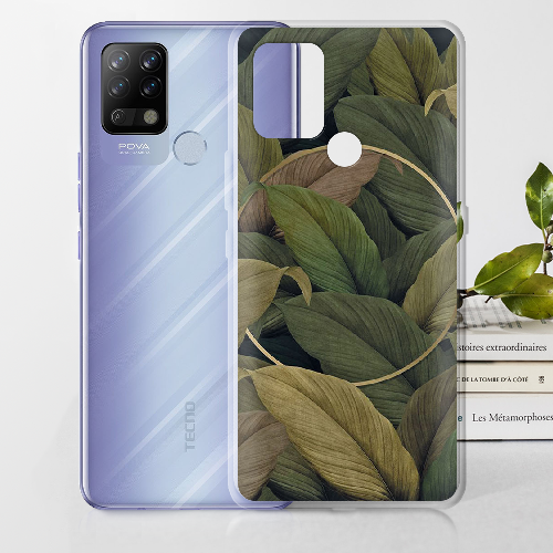 Чехол BoxFace Tecno POVA Green Leaf