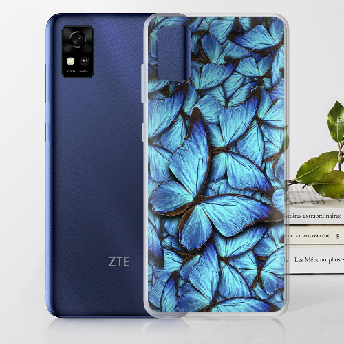 Чехол BoxFace ZTE Blade A31 лазурные бабочки