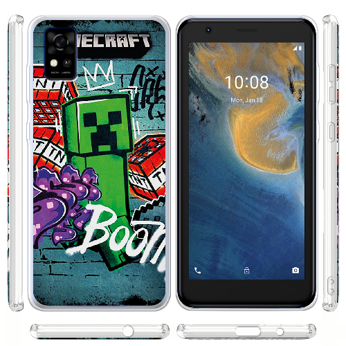 Чехол BoxFace ZTE Blade A31 Minecraft Graffiti