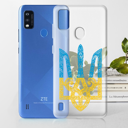 Чехол BoxFace ZTE Blade A51 Жовто-блакитний Тризуб