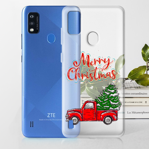 Чехол BoxFace ZTE Blade A51 Holiday Car Merry Christmas