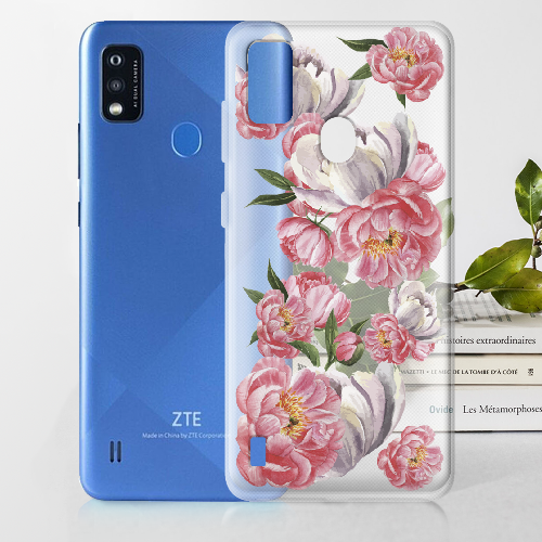 Чехол BoxFace ZTE Blade A51 Акварельные Пионы