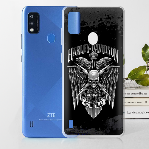 Чехол BoxFace ZTE Blade A51 Harley Davidson skull and eagles