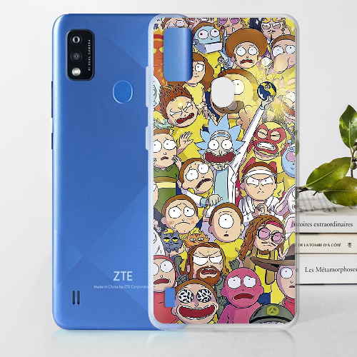 Чехол BoxFace ZTE Blade A51 Rick and Morty все герои