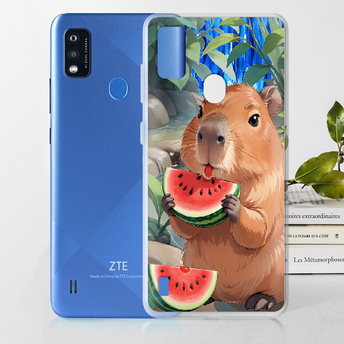 Чехол BoxFace ZTE Blade A51 Капибара з кавуном