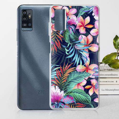 Чехол BoxFace ZTE Blade A71 flowers in the tropics