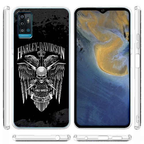 Чехол BoxFace ZTE Blade A71 Harley Davidson skull and eagles