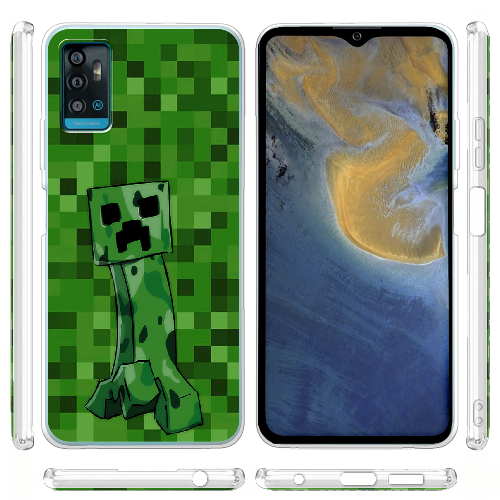 Чехол BoxFace ZTE Blade A71 Minecraft Creeper