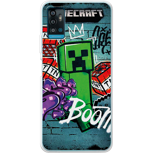 Чехол BoxFace ZTE Blade A71 Minecraft Graffiti