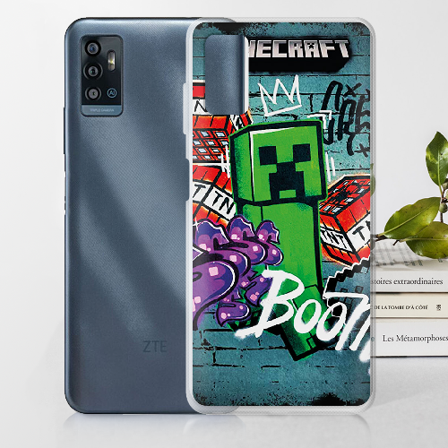 Чехол BoxFace ZTE Blade A71 Minecraft Graffiti