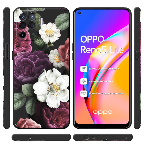 Чехол BoxFace OPPO Reno5 Lite Цветочные Темные Сны