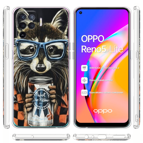 Чехол BoxFace OPPO Reno5 Lite Енот с банкой