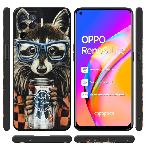 Чехол BoxFace OPPO Reno5 Lite Енот с банкой